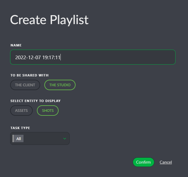 Playlist add page